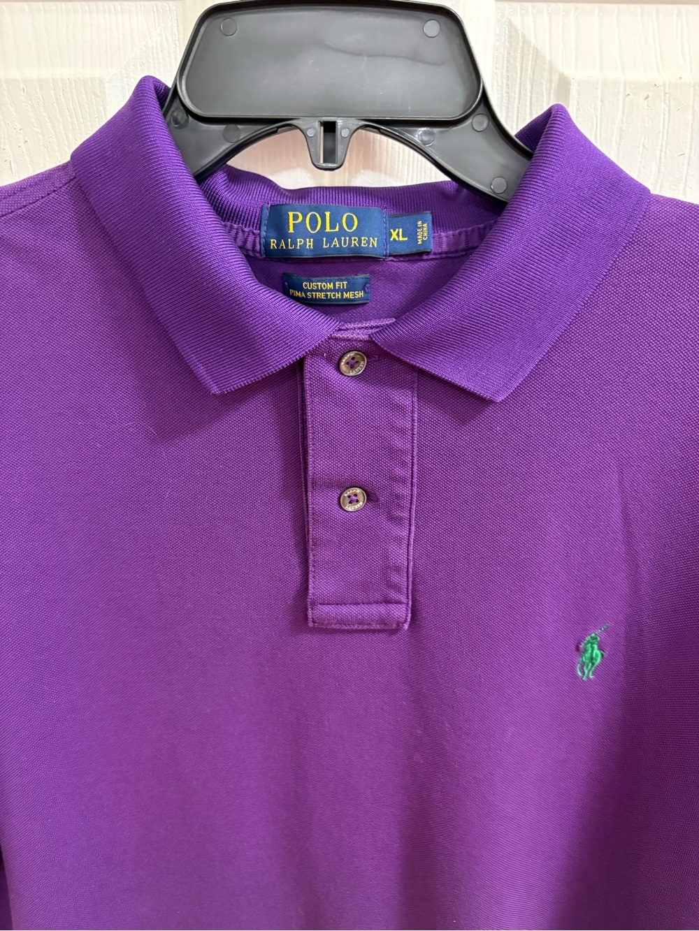 Polo Ralph Lauren , purple polo, custom fit, Pima stretch mesh